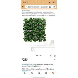 8PCS‎ 10x10 Artificial Boxwood Hedge Greenery Panels Backdrop Wall Decor-NWT